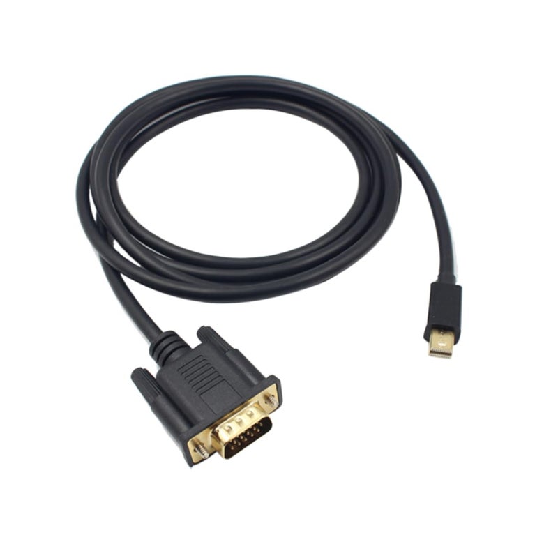 Mini DP to VGA Adapter Cable 6Ft Gold Plated 1920x1200 Resolution Low Profile Design - Image 1